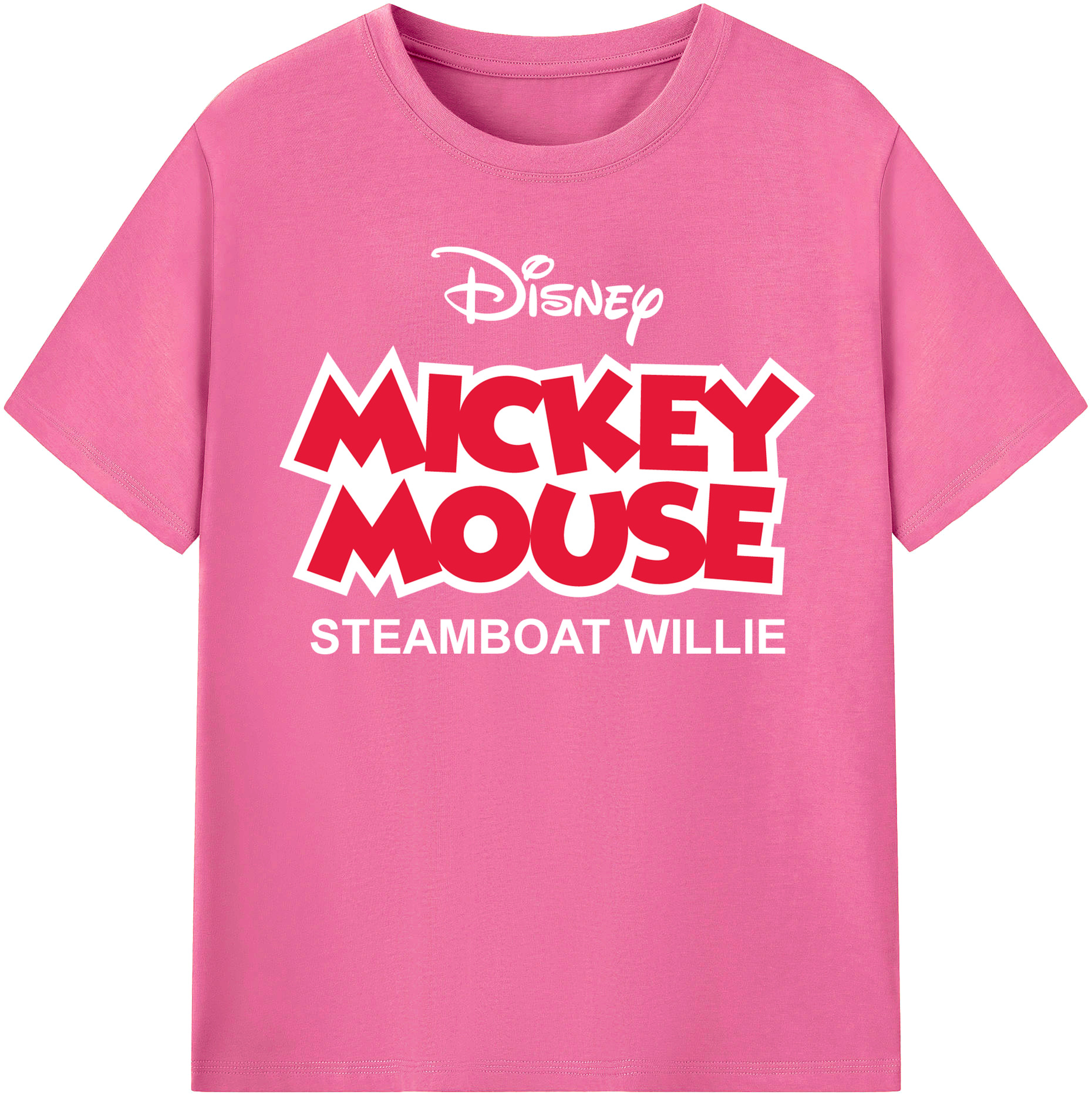 （画像用） ミッキーマウス Mickey Mouse レディースカジュアルプリントTシャツ（綿100％）